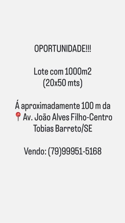 Vendo terreno no centro de Tobias Barreto